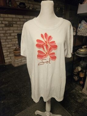 LOFT White Sol Embroidered Graphic Crewneck Tee
